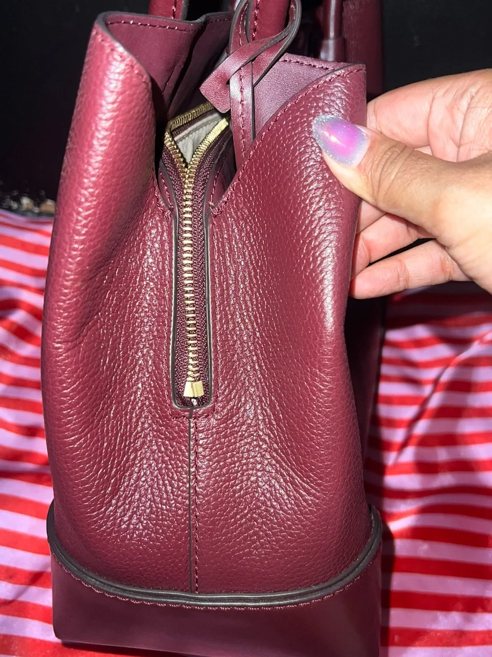 Michael Kors Mercer Gallery Medium Leather Satchel in Oxblood